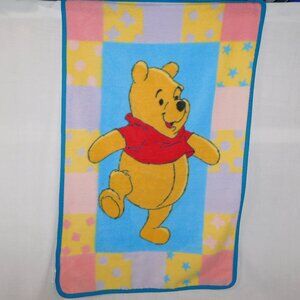 VTG Nemcor Disney Winnie the Pooh Pastel Acrylic Fleece Blanket 28" x 44" Child